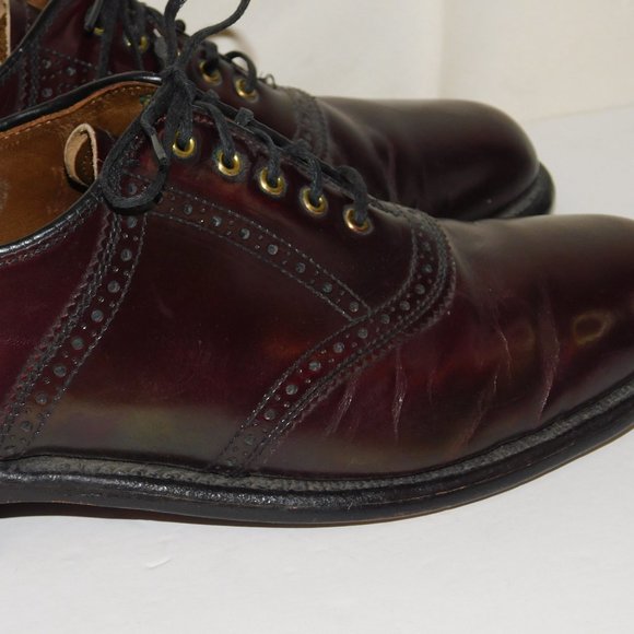 Keith Highlanders Leather Oxford Lace Up Burgandy Dress Shoes Men's Size 8 1/2 - Picture 6 of 12